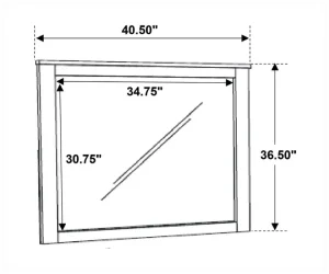 bedroom coaster woodmont 222631 mirror measurements view