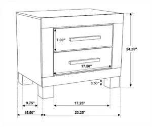 bedroom coaster woodmont 222631 nightstand measurements view