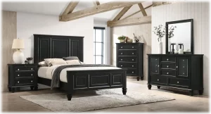 bedroom set coaster sandy beach black 201321 panel bed frame collection in room