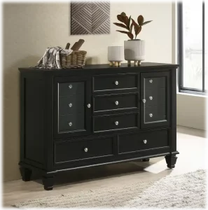 bedroom set coaster sandy beach black 201323 dresser in room