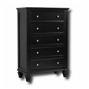 bedroom set coaster sandy beach black 201325 higboy chest with white bg