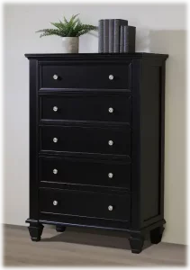 bedroom set coaster sandy beach black 201325 highboy chest in room