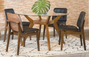 dining coaster paxton 122180 table & 4 chairs view in room