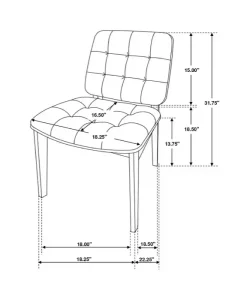 dining coaster redbridge 106591 chair measurements