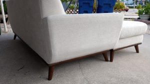 Mid-Century Modern Sofa with chaise HM Richards with Sand Fabric