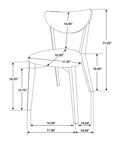 dining coaster jedda 105362 chair measurements